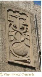 Bas relief panel on the Old School